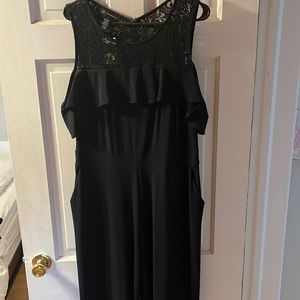 Black international concepts jumpsuit with lace